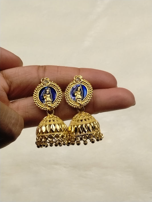 Divine Aura Temple Jhumka Earrings