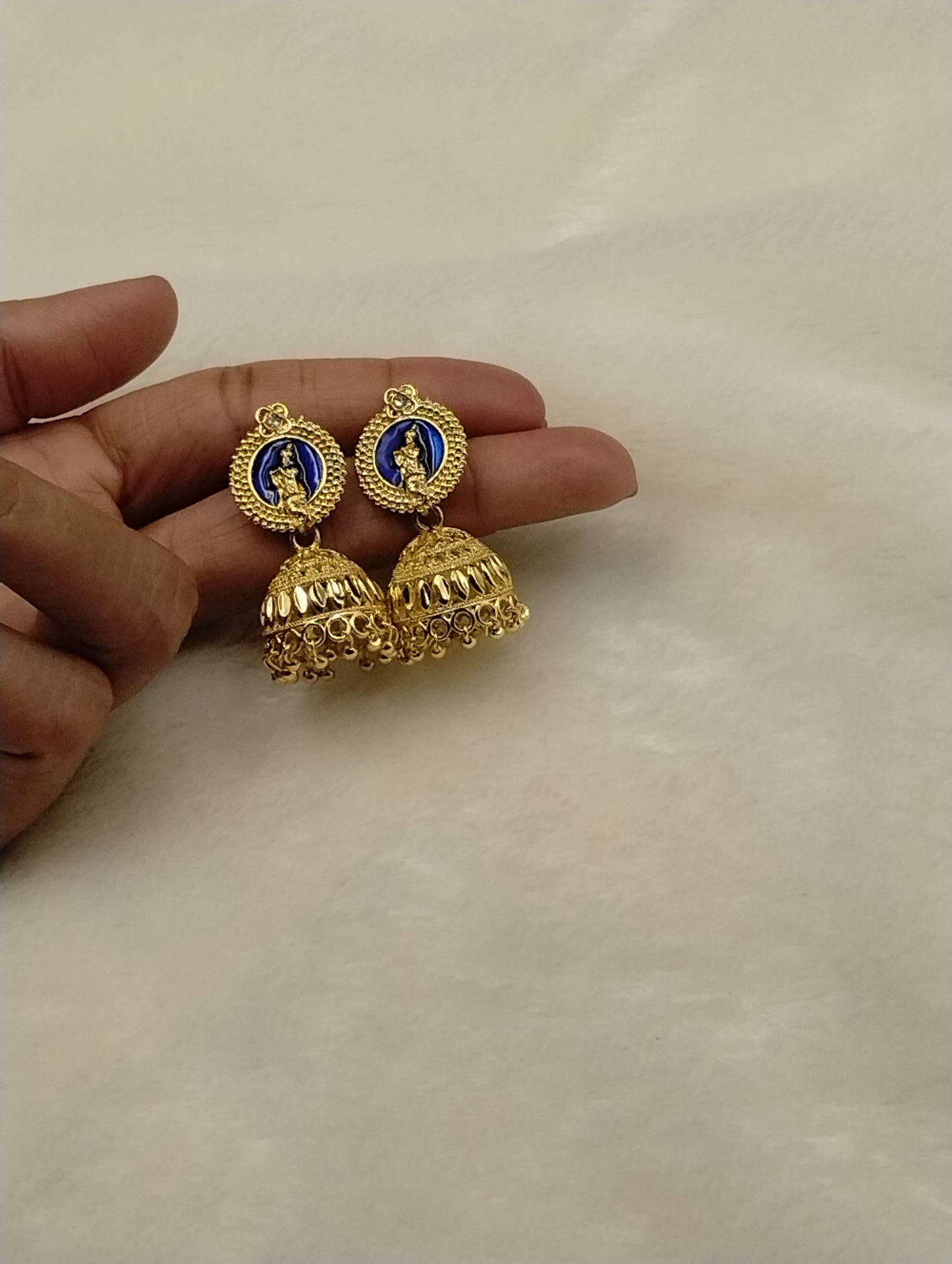 Divine Aura Temple Jhumka Earrings