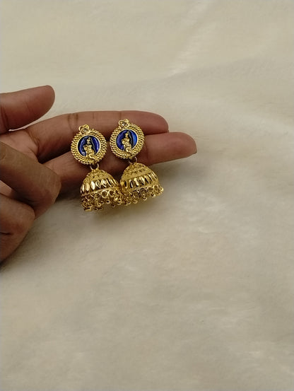 Divine Aura Temple Jhumka Earrings