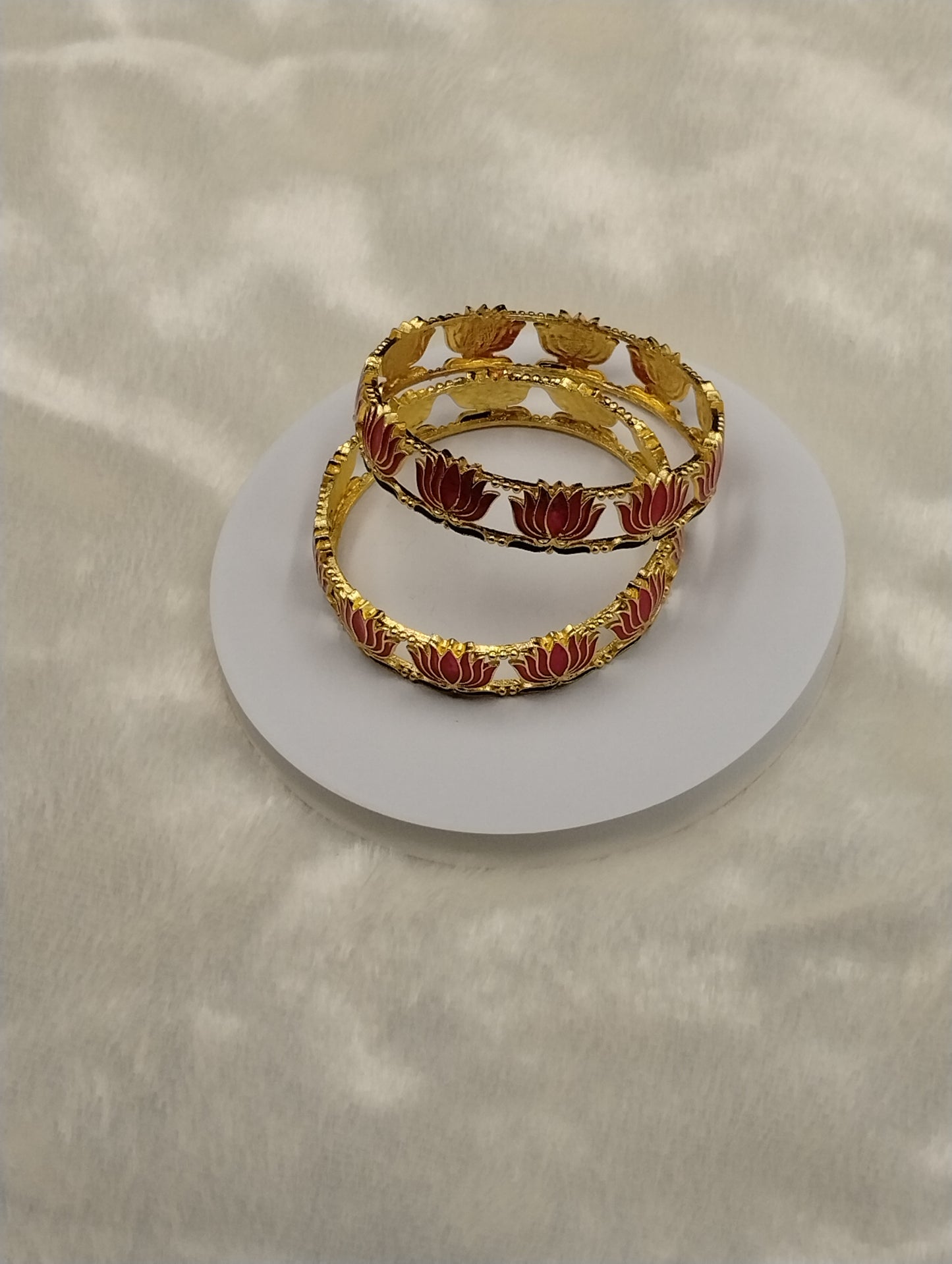 Lotus Bloom Gold-Tone Bangle