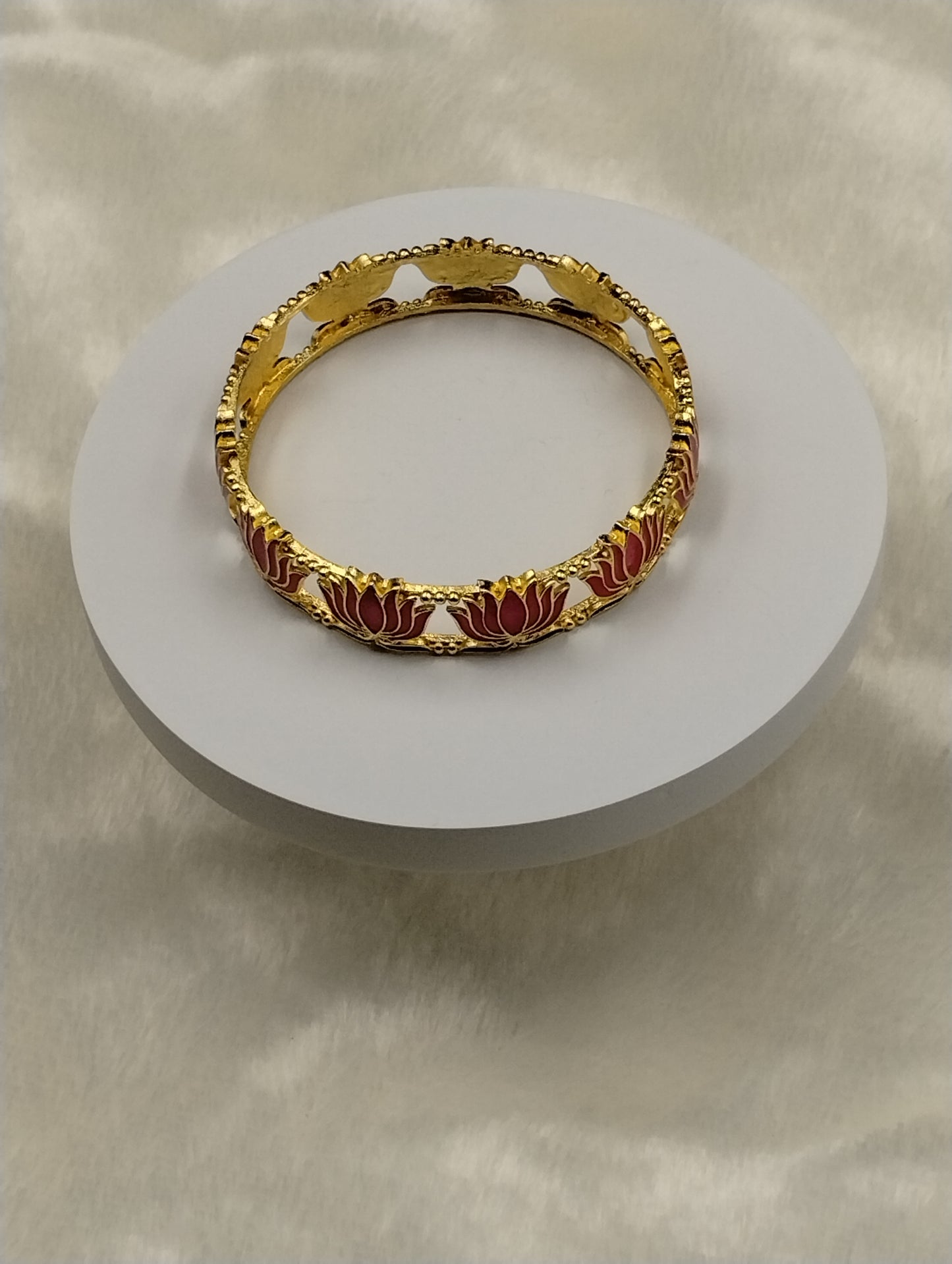 Lotus Bloom Gold-Tone Bangle