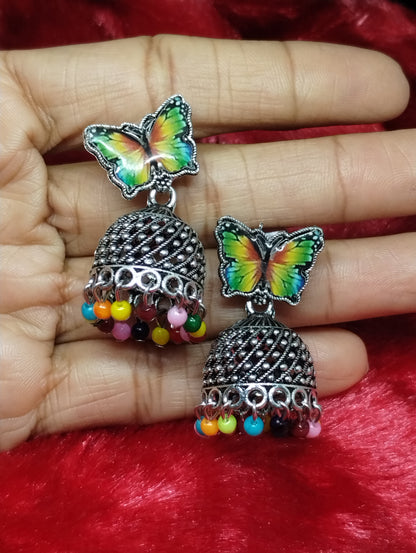 Rainbow Flutter Jhumka Earrings