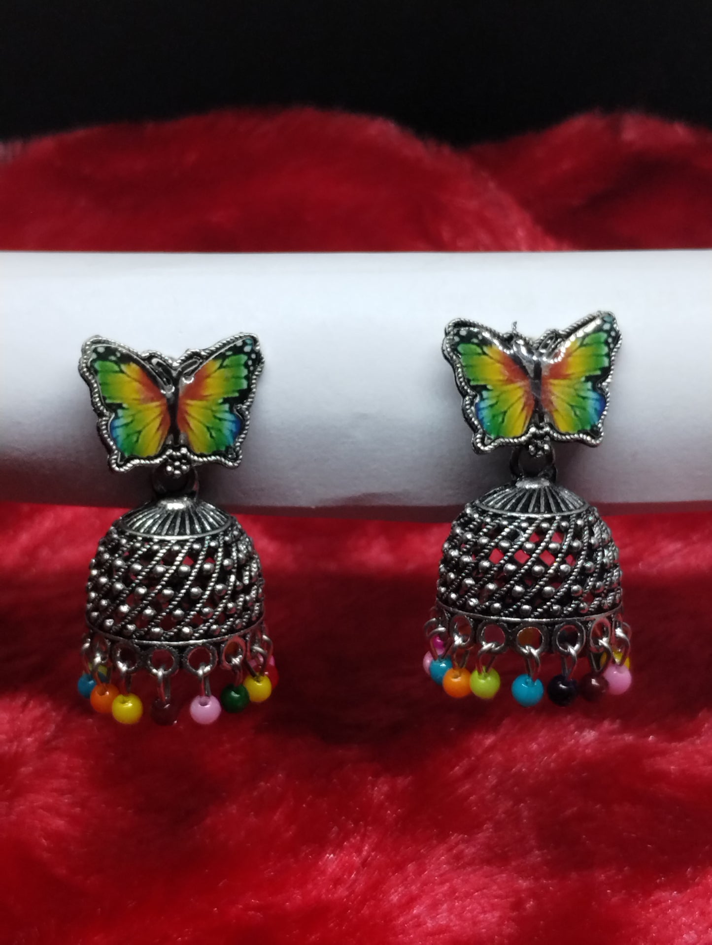 Rainbow Flutter Jhumka Earrings