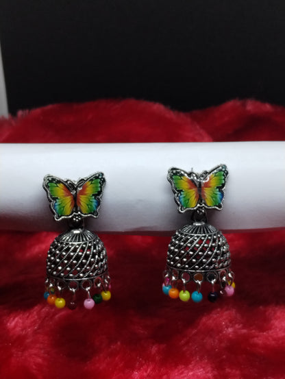 Rainbow Flutter Jhumka Earrings