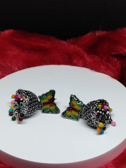 Rainbow Flutter Jhumka Earrings