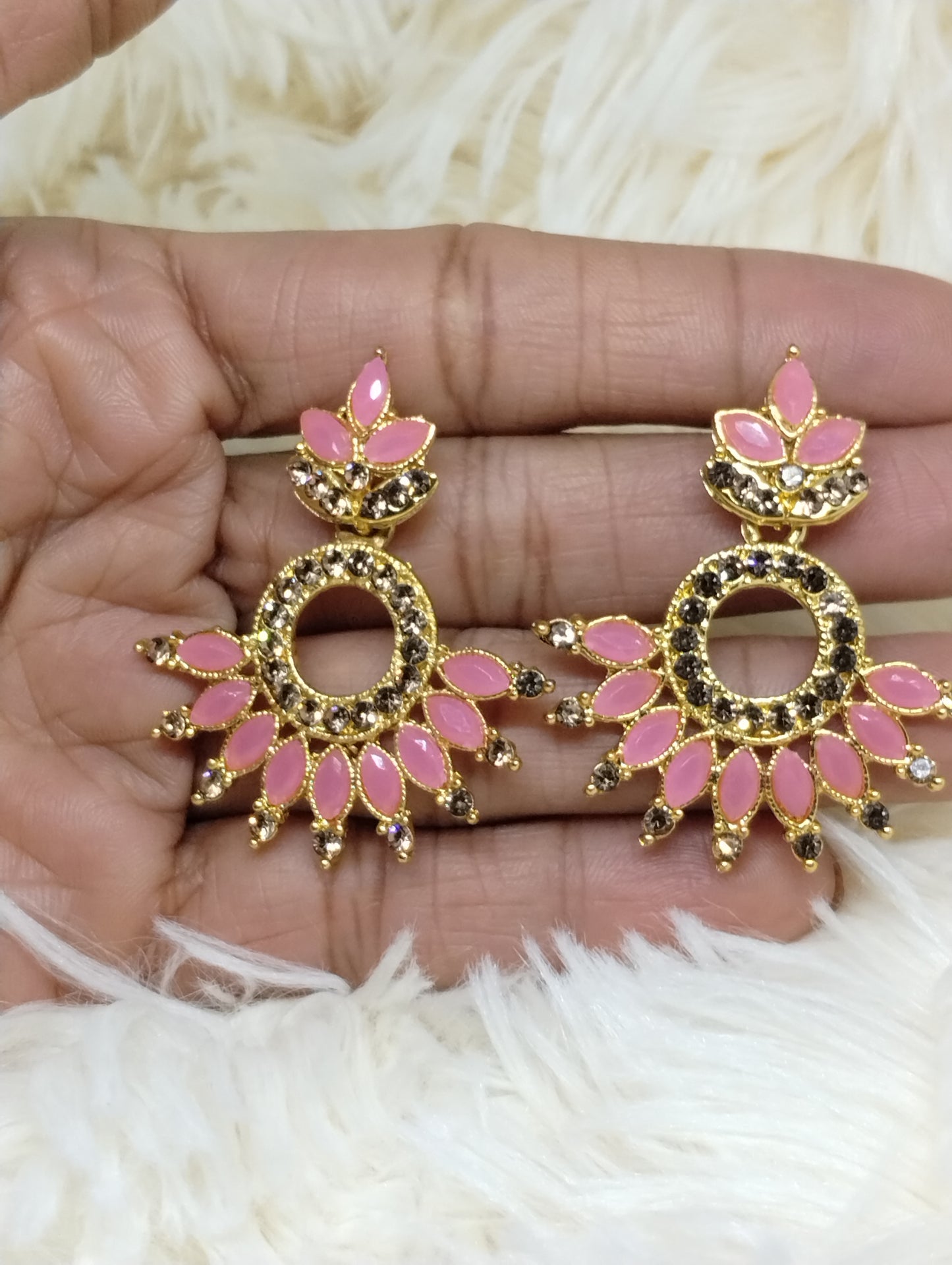 Blush Bloom Statement Earrings