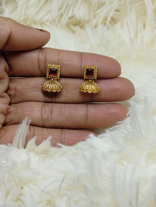 Ruby Crest Temple Stud Earrings