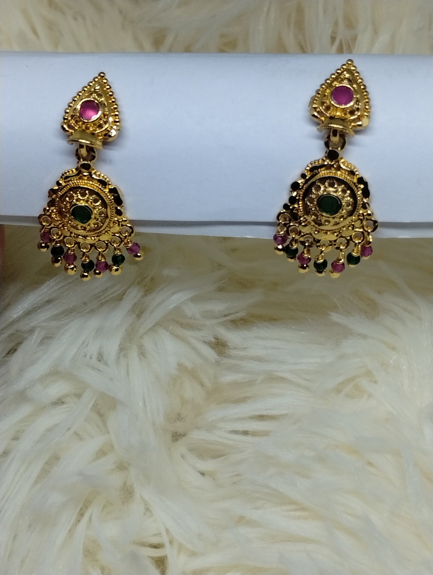 Navratna Glow Antique Drop Earrings