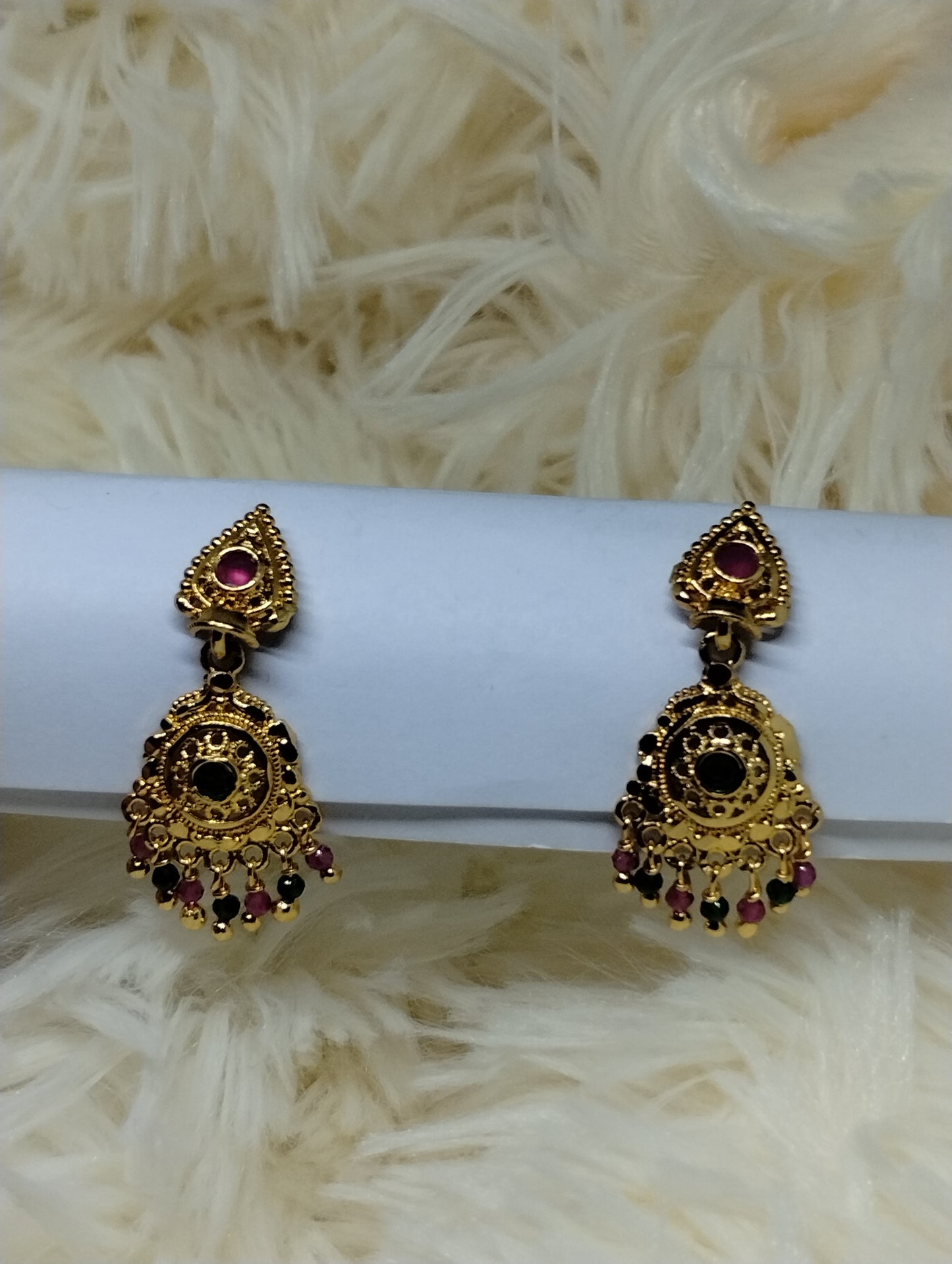 Navratna Glow Antique Drop Earrings
