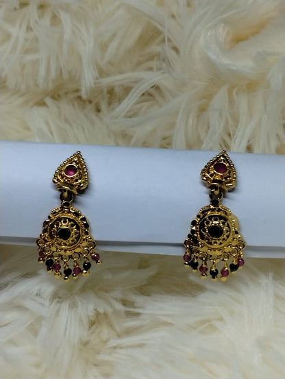 Navratna Glow Antique Drop Earrings