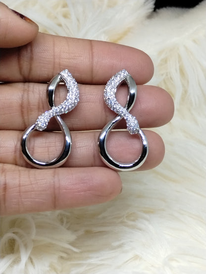 Silver Infinity Loop Designer Earrings