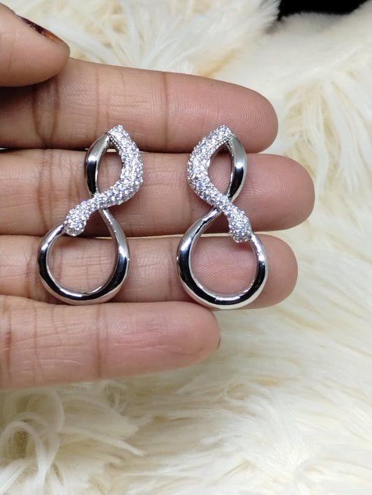 Silver Infinity Loop Designer Earrings