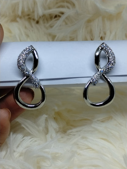 Silver Infinity Loop Designer Earrings
