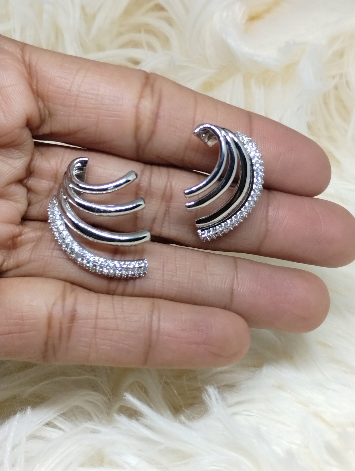 Radiant Arc American Diamond Ear Cuffs