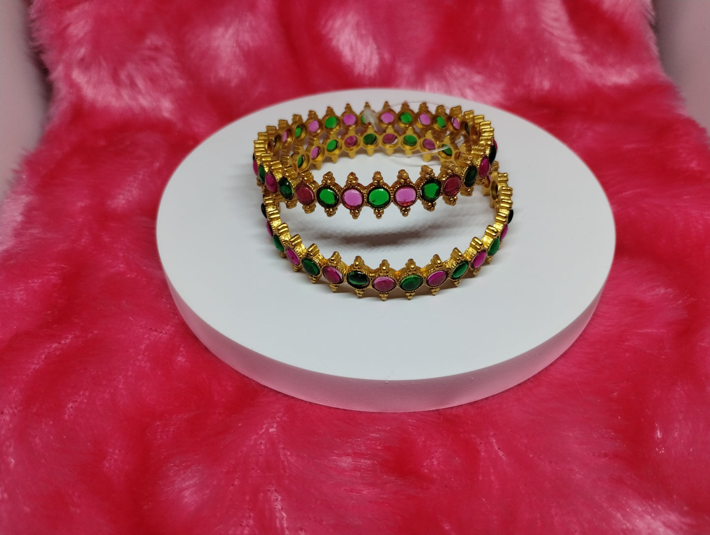 Rajwadi Dual-Tone Temple Bangles (Pair)