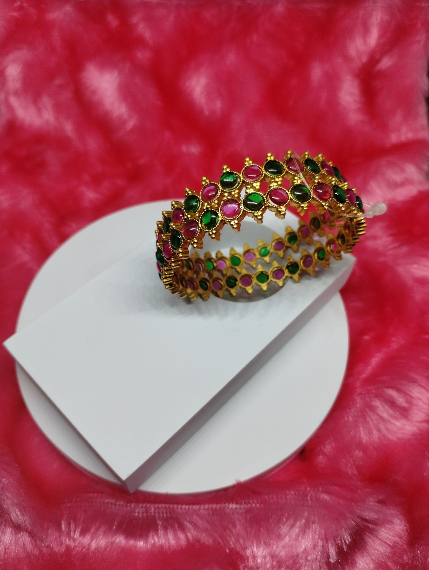 Rajwadi Dual-Tone Temple Bangles (Pair)