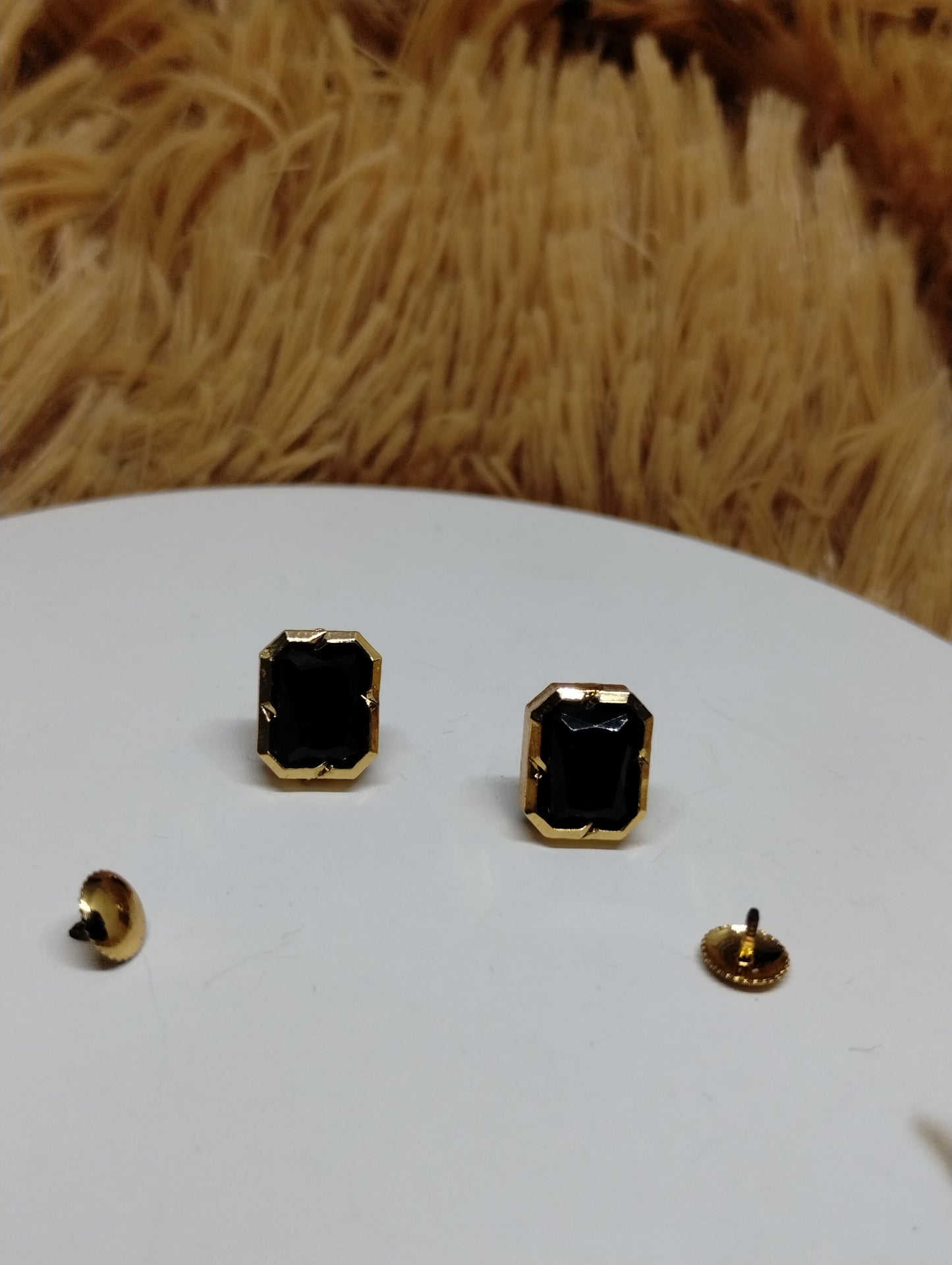 Midnight Allure American Diamond Stud Earrings