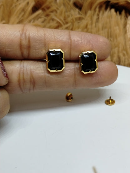 Midnight Allure American Diamond Stud Earrings