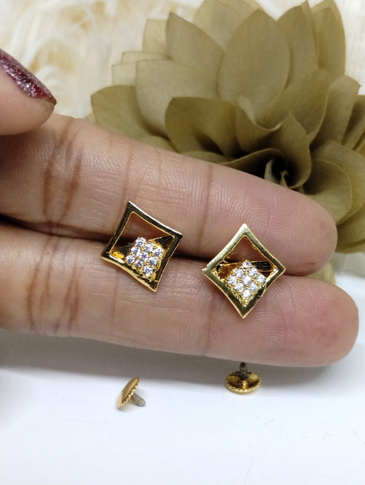 Aurora Twist American Diamond Stud Earrings