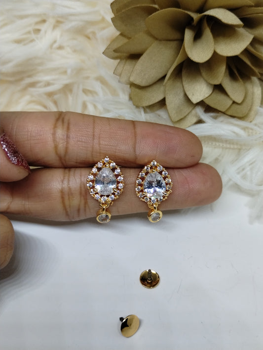 Crystal Teardrop American Diamond Earrings