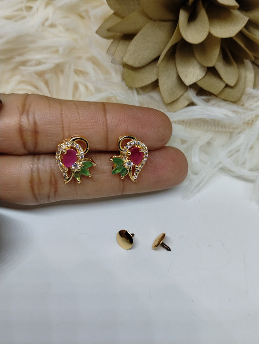 Bloom Aura American Diamond Stud Earrings