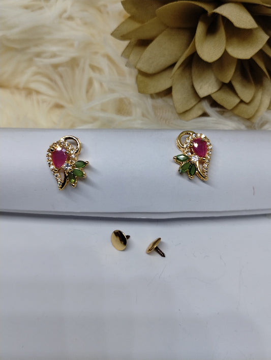 Bloom Aura American Diamond Stud Earrings