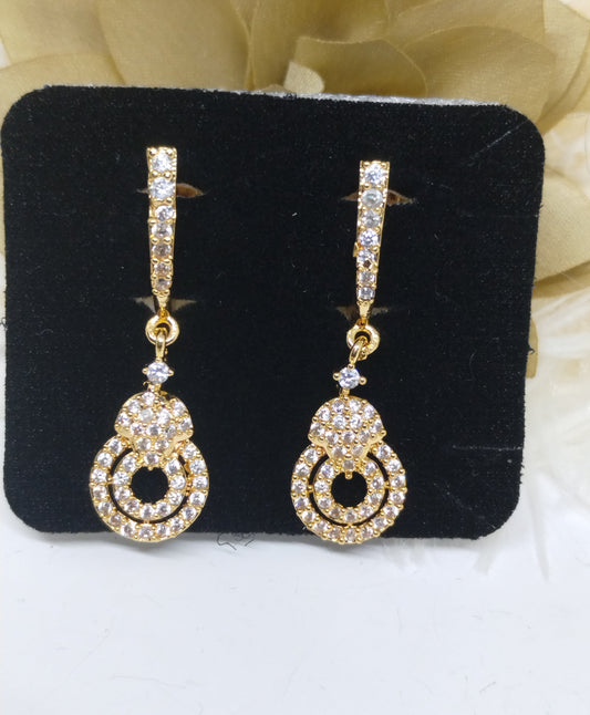 Ethereal Glow American Diamond Dangler Earrings