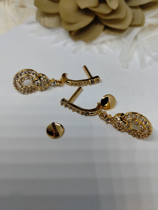 Ethereal Glow American Diamond Dangler Earrings