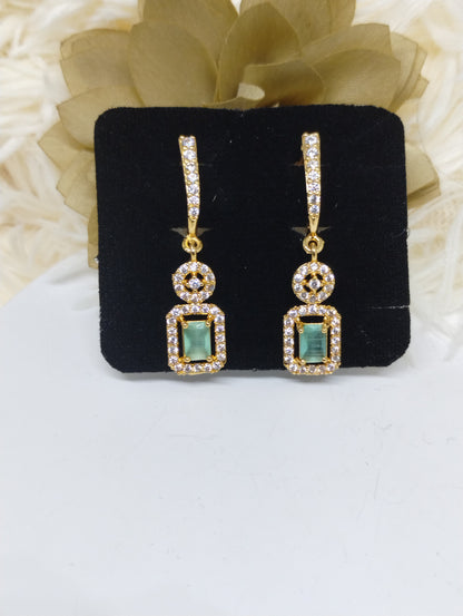 Mint Green Rectangular Drop Earrings