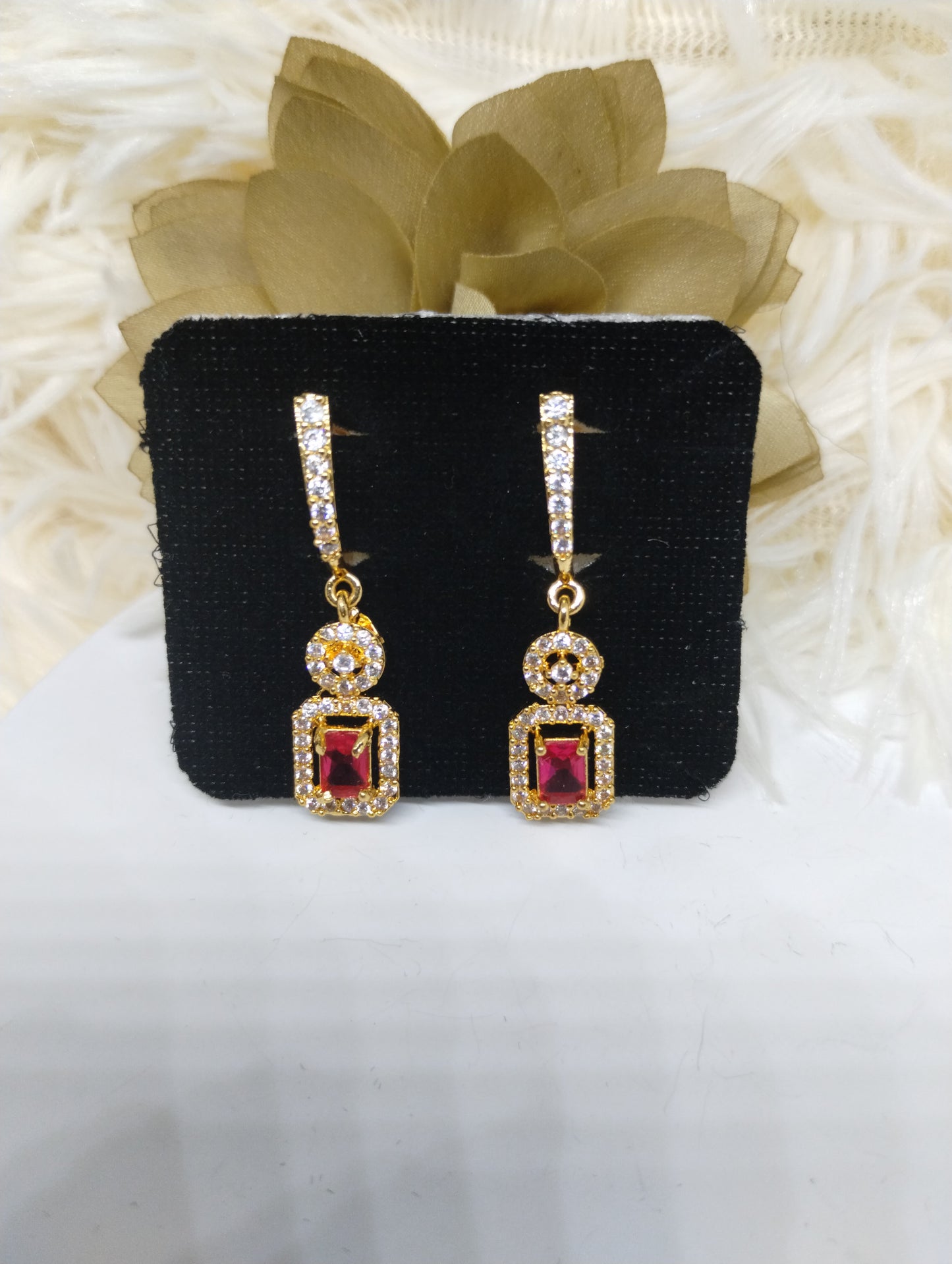 Royal Garnet Prism Danglers