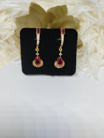 Crimson Glow Teardrop Danglers
