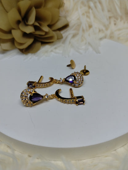 Amethyst Purple Teardrop Danglers