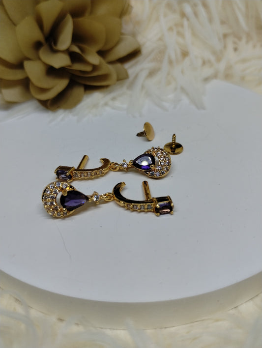Amethyst Purple Teardrop Danglers