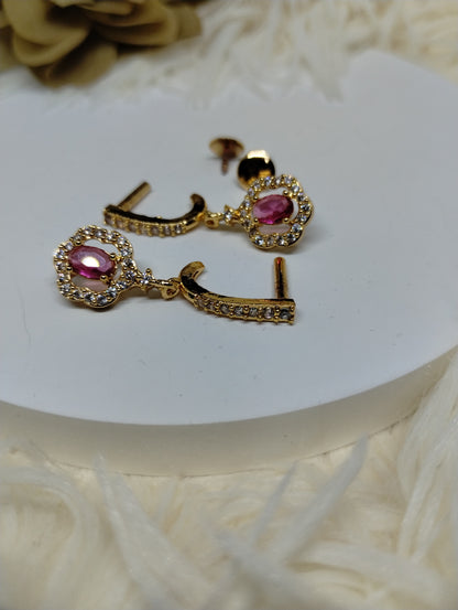 Blush Royale Halo Danglers