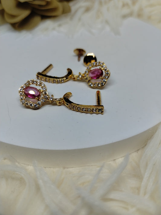 Blush Royale Halo Danglers