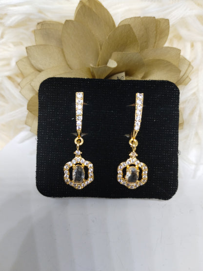Ethereal Crown White Crystal Danglers
