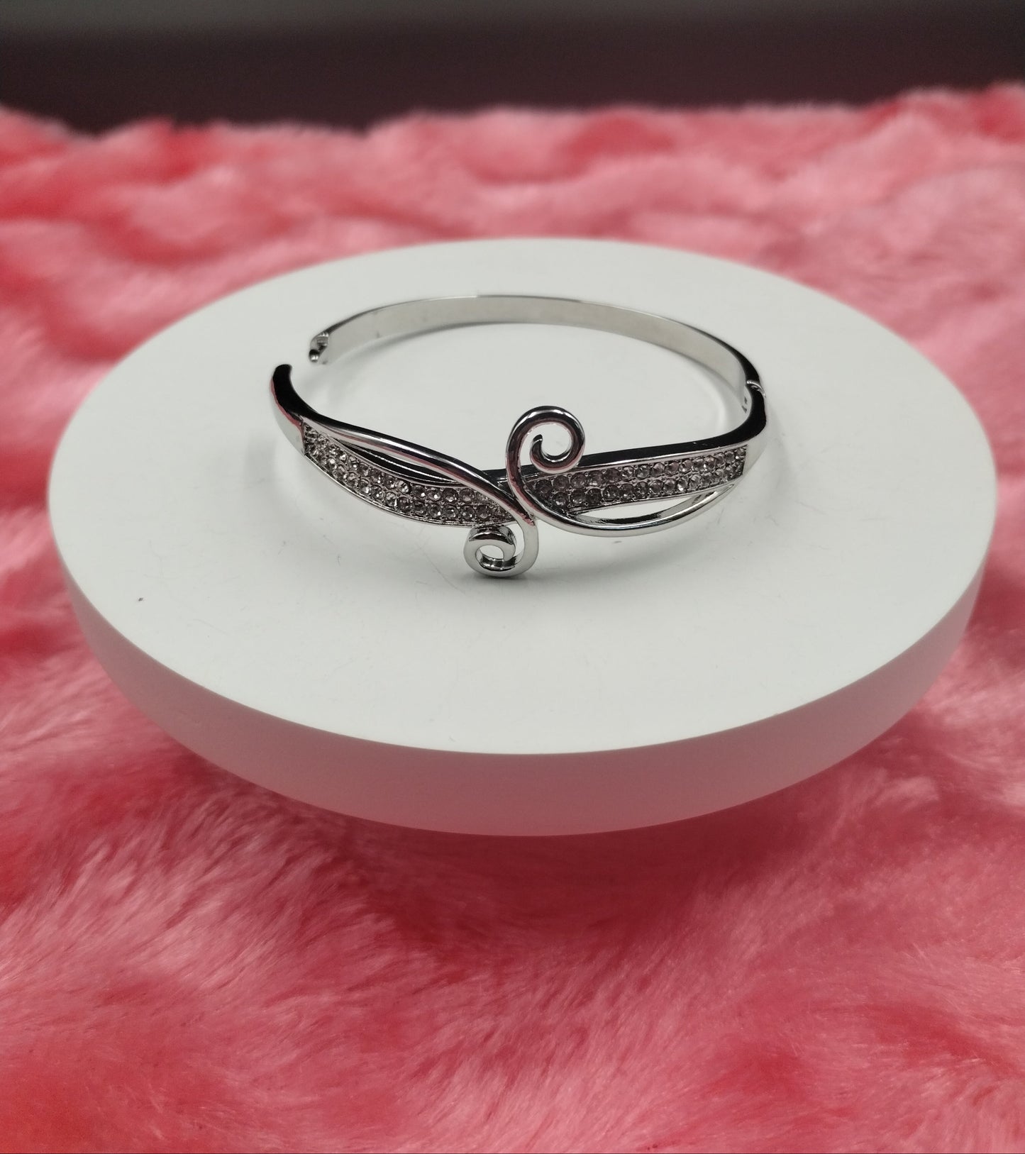 Ethereal Swirl Crystal Bangle
