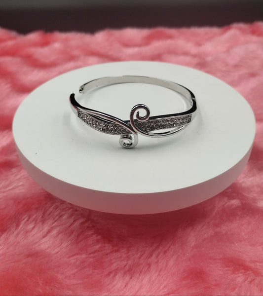 Ethereal Swirl Crystal Bangle