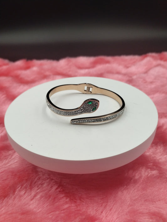 Serpentine Grace Crystal Bangle