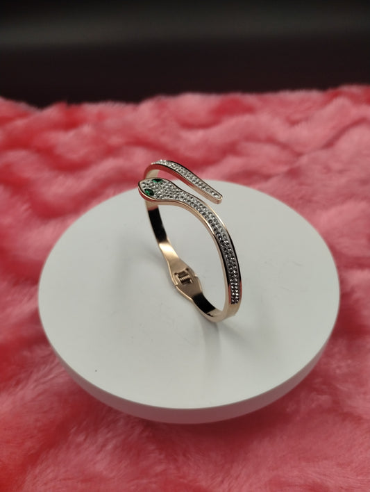 Serpentine Grace Crystal Bangle