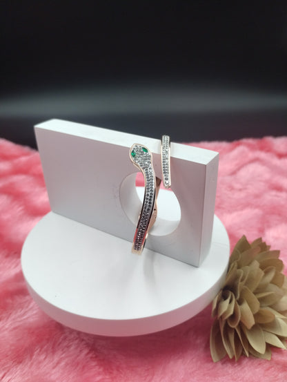 Serpentine Grace Crystal Bangle