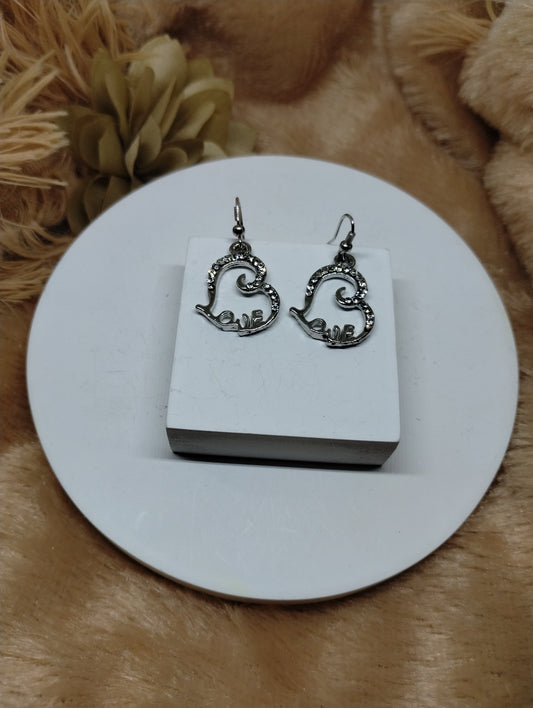 Forever Love Crystal Heart Earrings