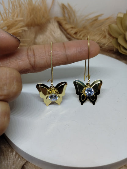 Flutter Spark Butterfly Drop Earrings