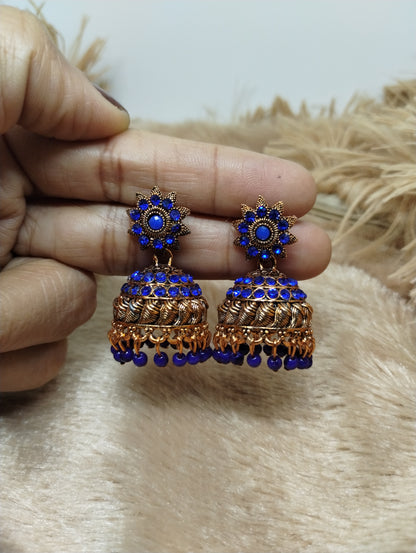 Antique Crystal Jhumka Earrings