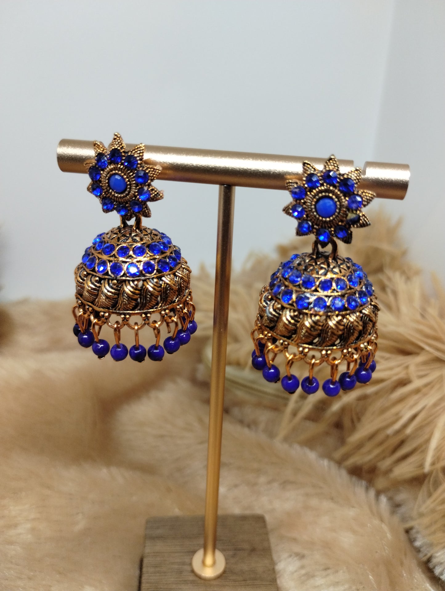 Antique Crystal Jhumka Earrings