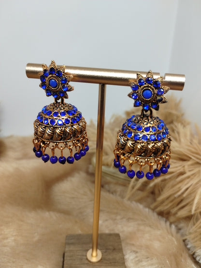 Antique Crystal Jhumka Earrings
