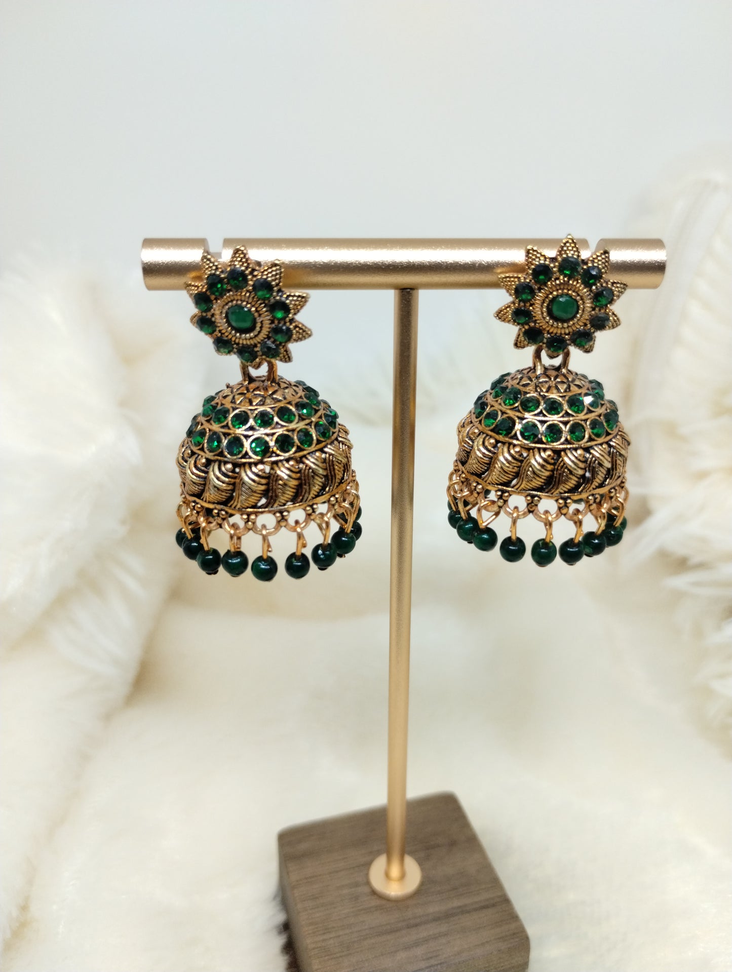Antique Crystal Jhumka Earrings