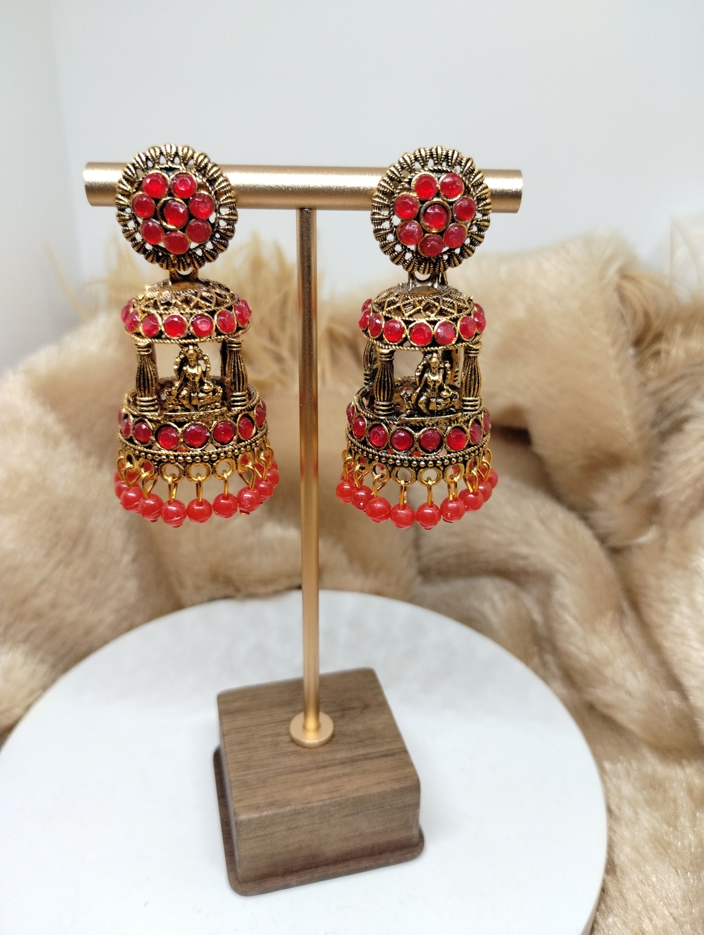 Temple Lakshmi Pavilion Jhumka Earrings