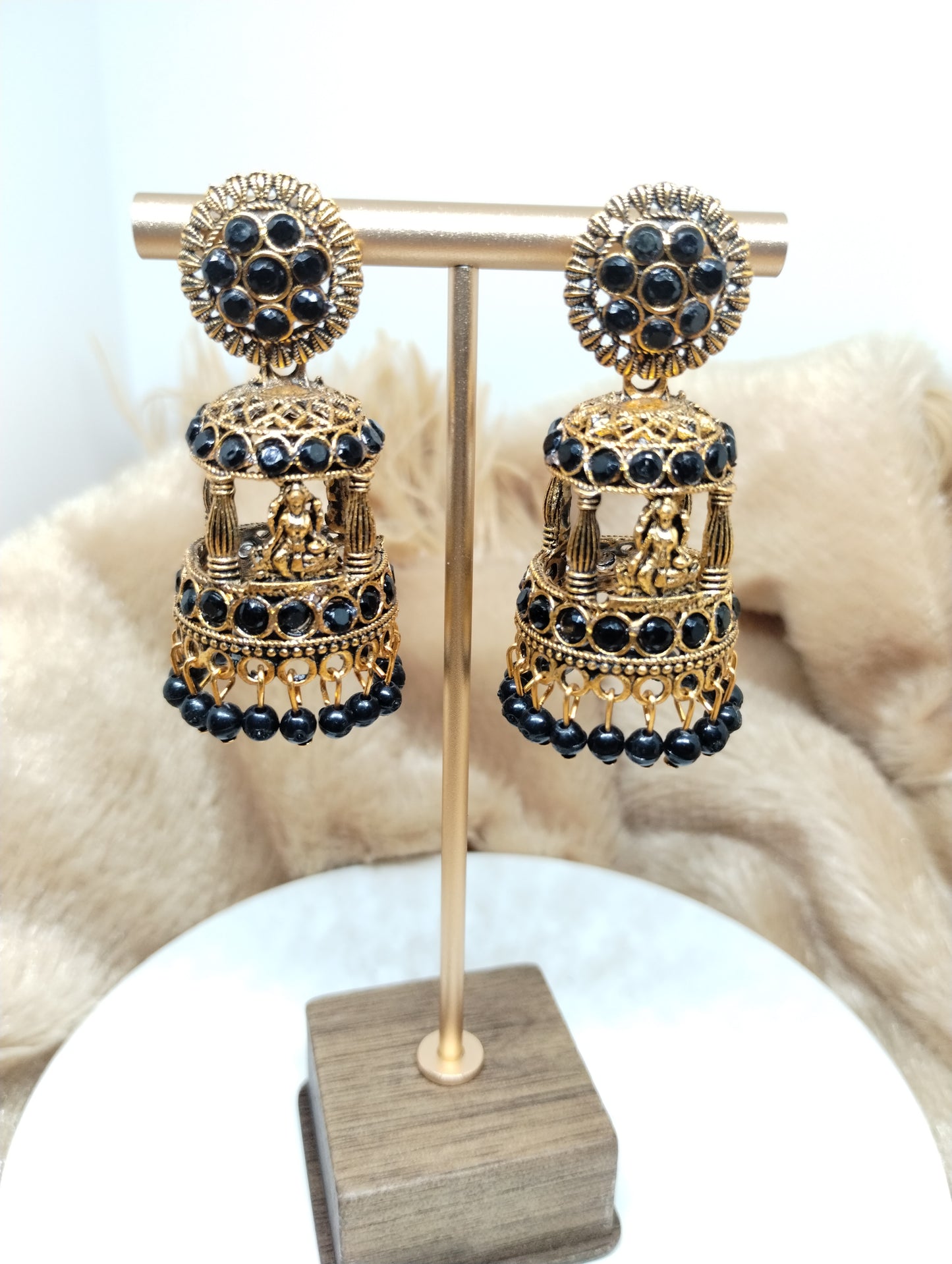 Temple Lakshmi Pavilion Jhumka Earrings
