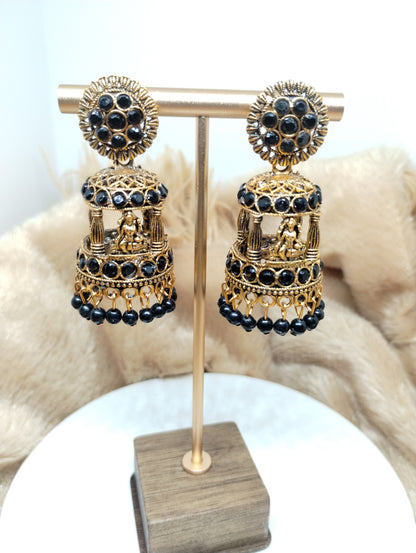 Temple Lakshmi Pavilion Jhumka Earrings